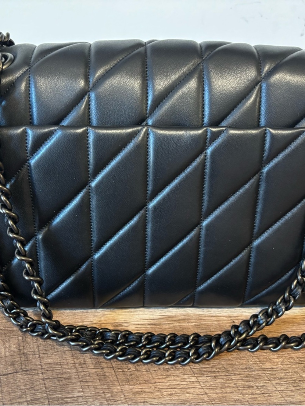 Coach Quilted Tabby 33 Black with Pewter hardware - Picture 3 of 11